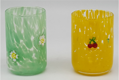 Dappled Glass Tumbler with 3D decoration