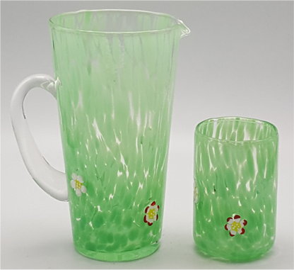Dappled Glass Tumbler with 3D decoration