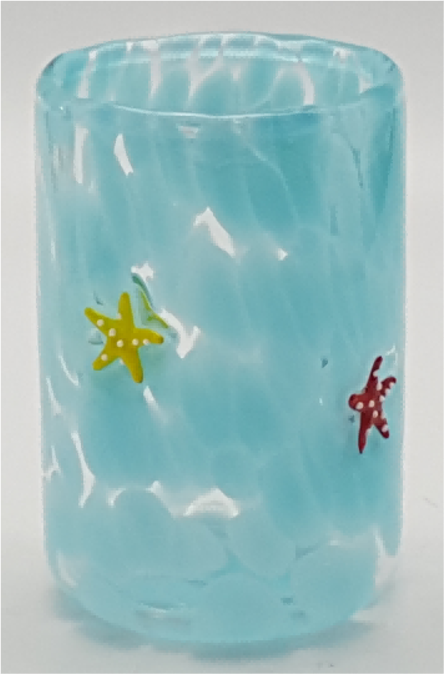 Dappled Glass Tumbler with 3D decoration