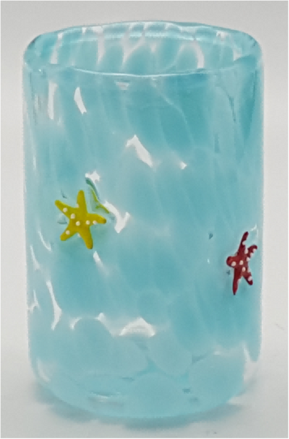 Dappled Glass Tumbler with 3D decoration