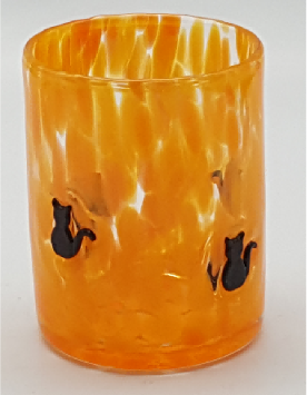 Dappled Glass Tumbler with 3D decoration