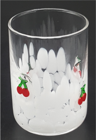 Dappled Glass Tumbler with 3D decoration
