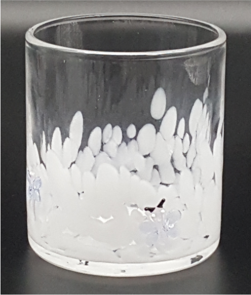 Dappled Glass Tumbler with 3D decoration