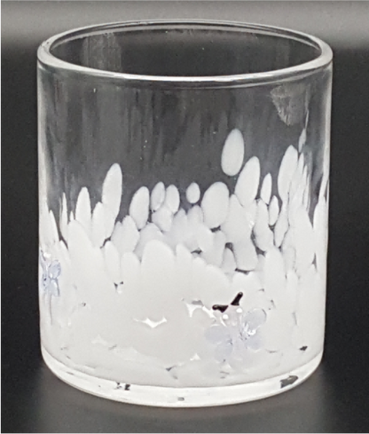 Dappled Glass Tumbler with 3D decoration