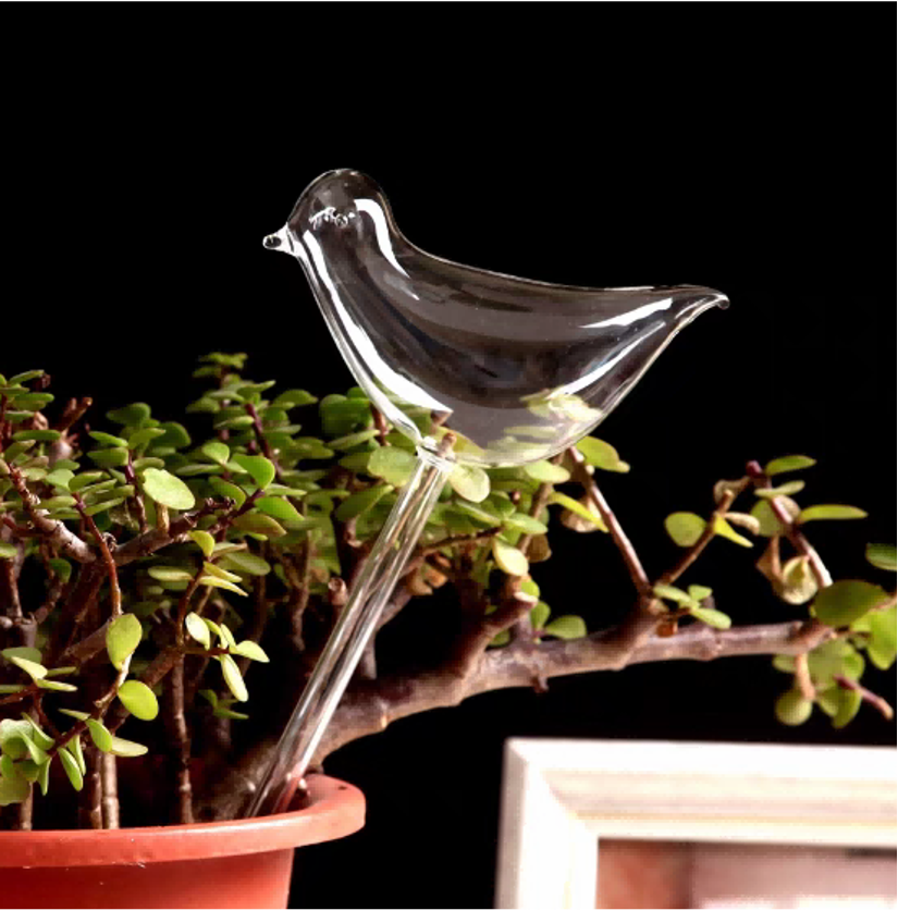 Bird-shaped Glass Self-watering Globes
