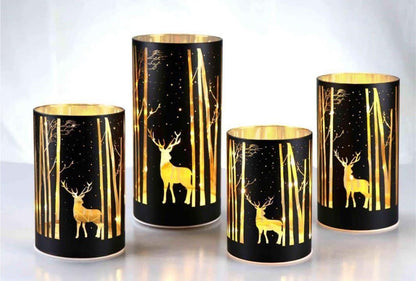 Christmas Designed Glass Cylinder with LED Light