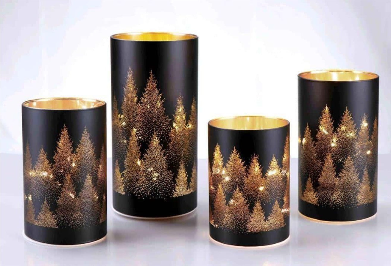 Christmas Designed Glass Cylinder with LED Light