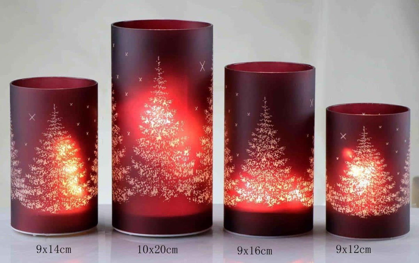 Christmas Designed Glass Cylinder with LED Light
