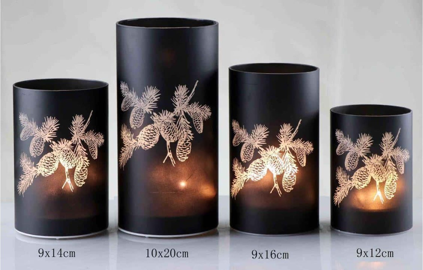 Christmas Designed Glass Cylinder with LED Light