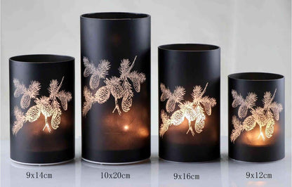Christmas Designed Glass Cylinder with LED Light