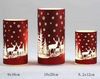 Christmas Designed Glass Cylinder with LED Light