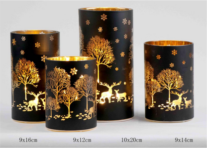 Christmas Designed Glass Cylinder with LED Light