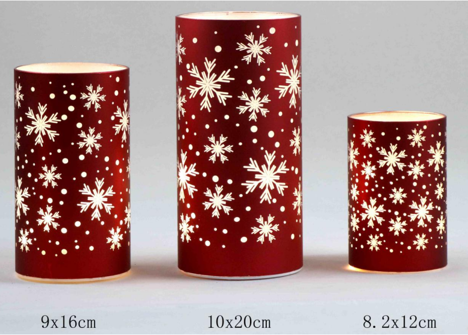 Christmas Designed Glass Cylinder with LED Light