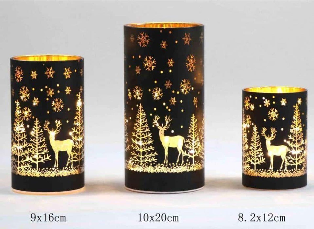 Christmas Designed Glass Cylinder with LED Light