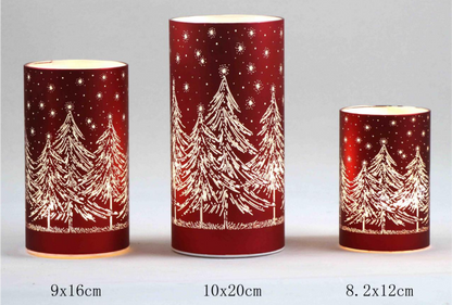 Christmas Designed Glass Cylinder with LED Light