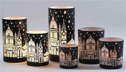 Christmas Designed Glass Cylinder with LED Light