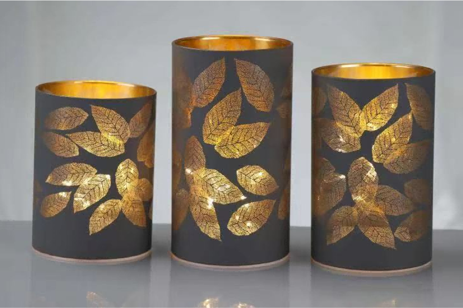 Christmas Designed Glass Cylinder with LED Light