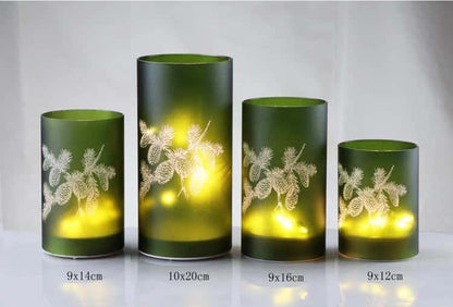 Christmas Designed Glass Cylinder with LED Light