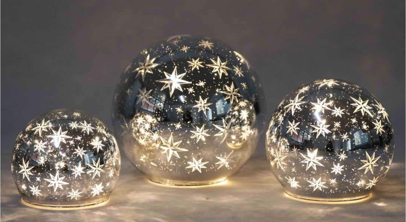 Christmas Designed Glass Sphere with LED Light