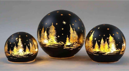Christmas Designed Glass Sphere with LED Light