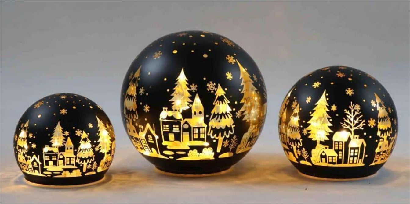 Christmas Designed Glass Sphere with LED Light
