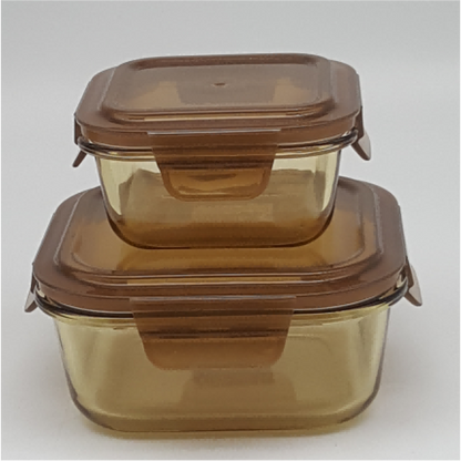 Amber Glass Lunch Box with Locking Lid