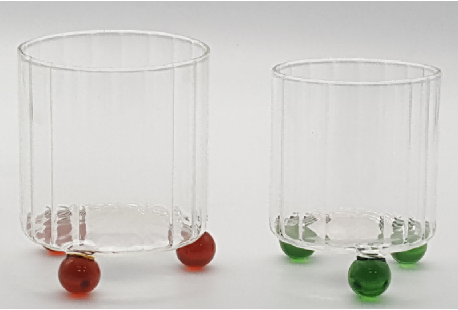 Glass Tumbler with Colored Glass Beads
