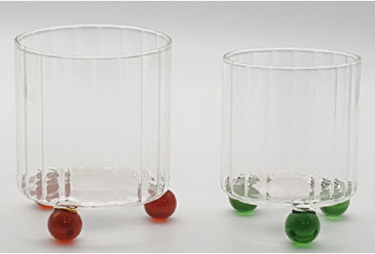 Glass Tumbler with Colored Glass Beads