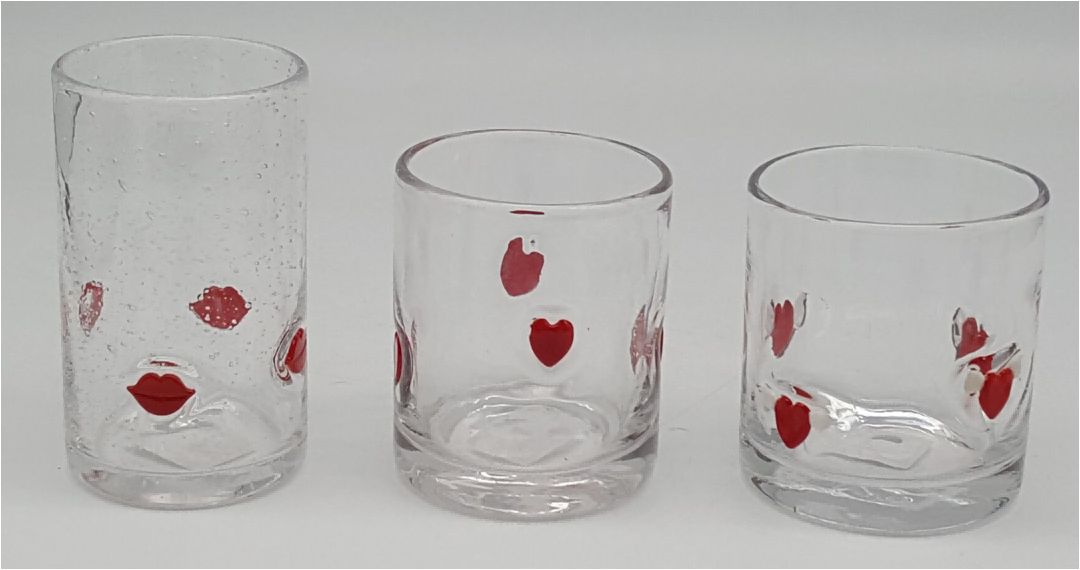 Valentine's Themed Icon Glass Tumbler