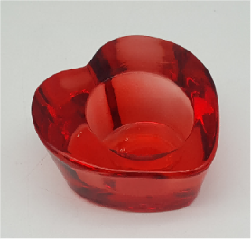 Heart-shaped Glass Candle Holder