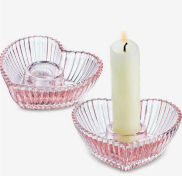 Heart-shaped Glass Candle Holder