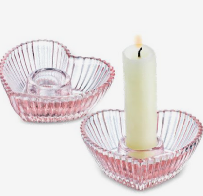 Heart-shaped Glass Candle Holder