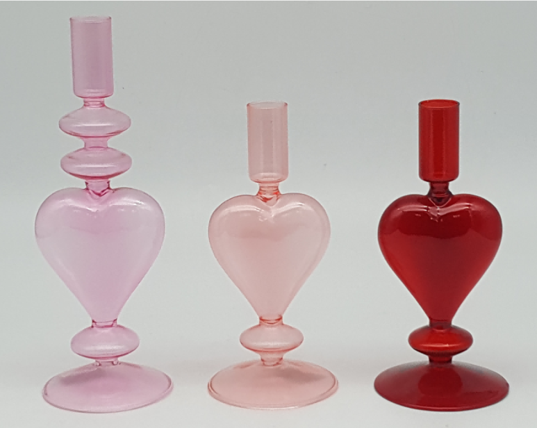 Heart-shaped Glass Candle Holder