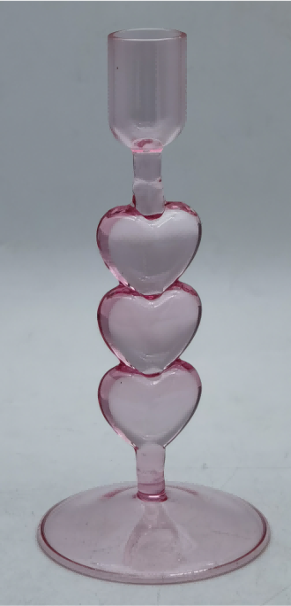Heart-shaped Glass Candle Holder