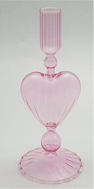 Heart-shaped Glass Candle Holder