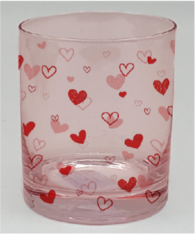 Heart Printed Glass Mug and Tumbler