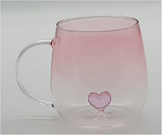 Glass Coffee Mug with 3D Heart